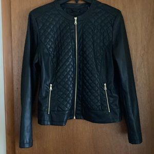 Cole Haan Black Faux Leather Jacket